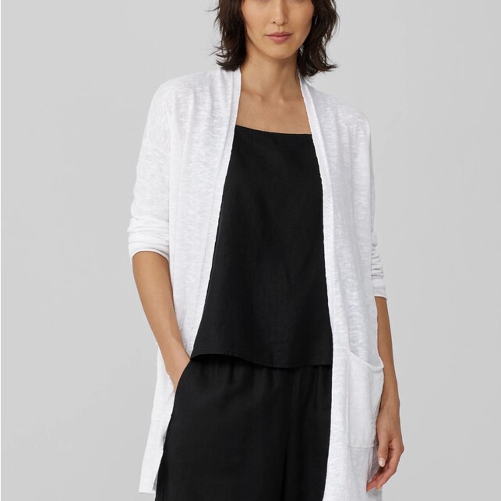 Eileen‎ Fisher Woman Size XL Long Cardigan 100% Extra Fine Merino Wool Nwt Gray